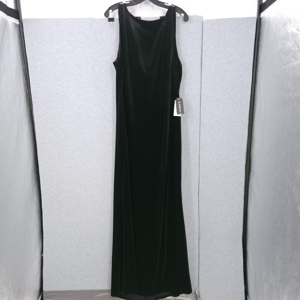 B Darlin High Silt Velvet Low Back Sleeveless Black Pearl Womens Size 18W NWT - Picture 2 of 12